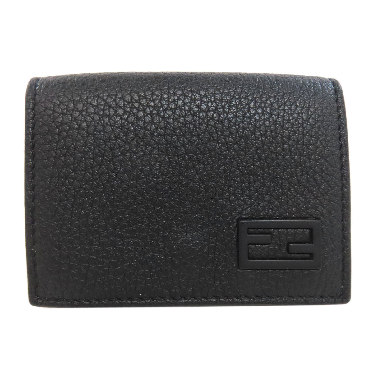 FENDI Bifold Wallet 7M0280 leather black logo Women Used Authentic
