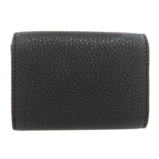 FENDI Bifold Wallet 7M0280 leather black logo Women Used Authentic