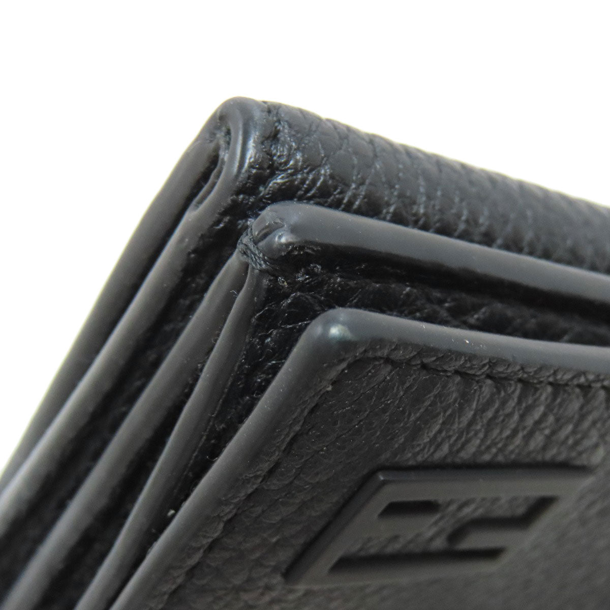 FENDI Bifold Wallet 7M0280 leather black logo Women Used Authentic