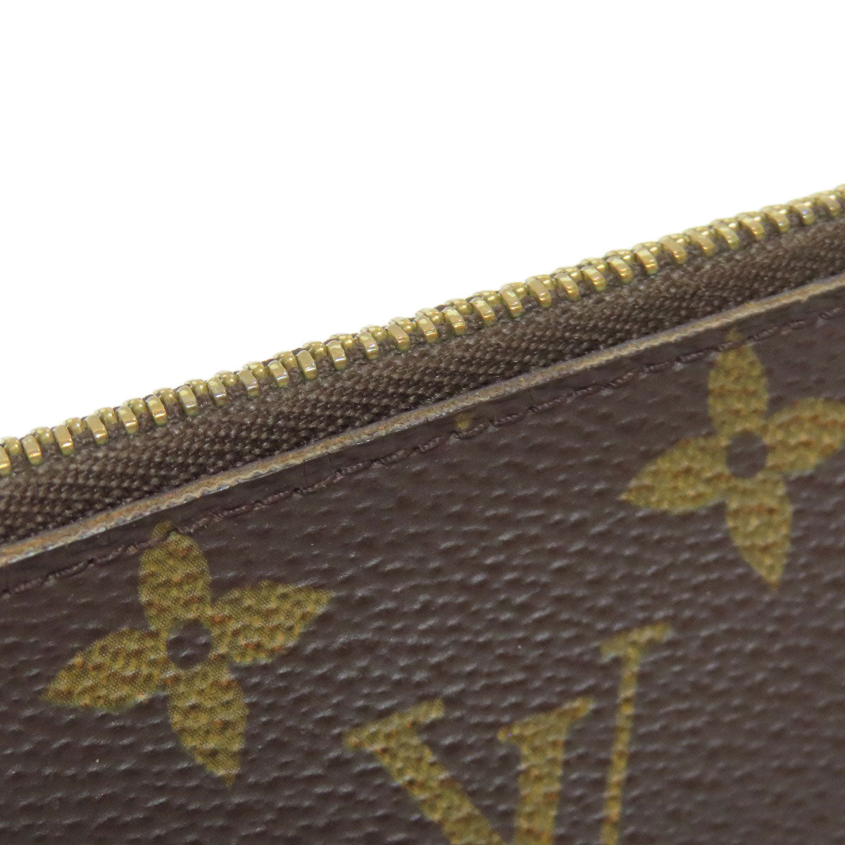 LOUIS VUITTON Coin case M62650 Monogram canvas Brown Pochette Kle Women Used Authentic