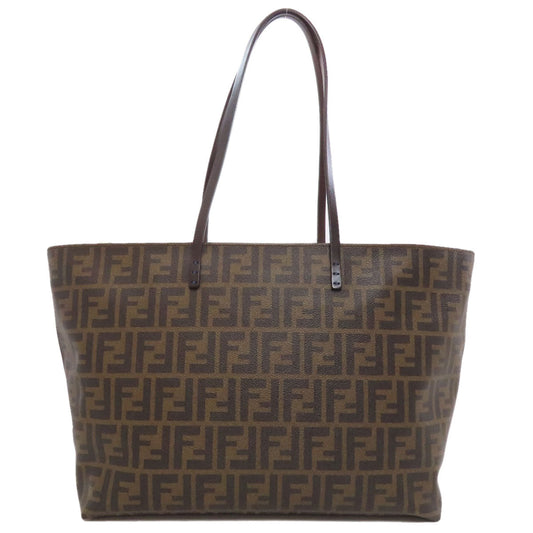 FENDI Tote Bag PVC Brown Zucca Pattern
