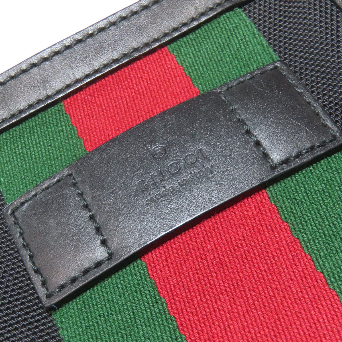 GUCCI Tote Bag 631245 canvas black Outlet sherry line Women Used Authentic