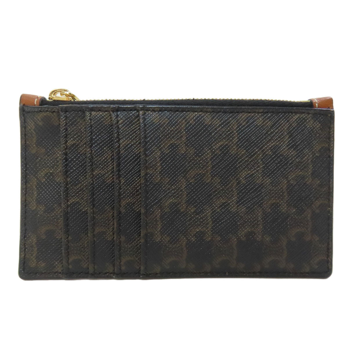 CELINE Coin case PVC black Triomphe mens Used Authentic