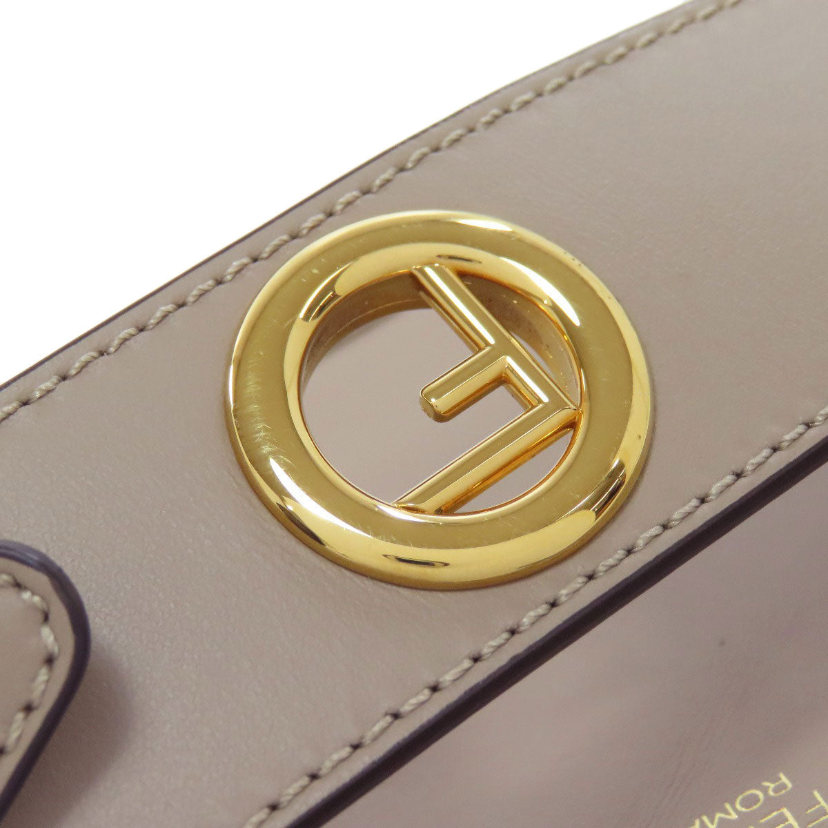 FENDI Shoulder Bag Calfskin gray Cam Women Used Authentic