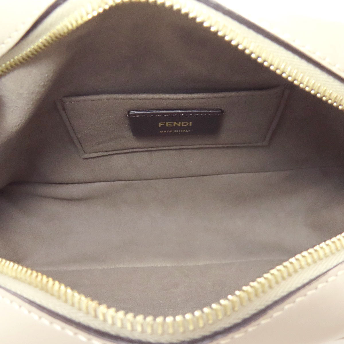 FENDI Shoulder Bag Calfskin gray Cam Women Used Authentic