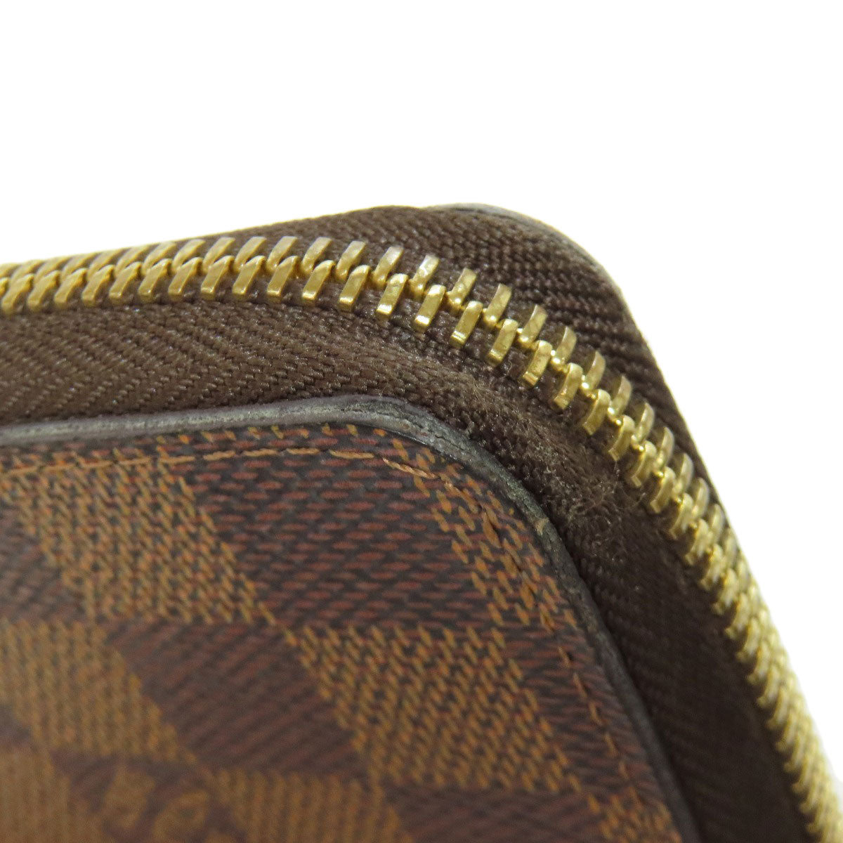 LOUIS VUITTON Long Wallet Purse N60534 Damier canvas Brown Portefeuille Clemence
