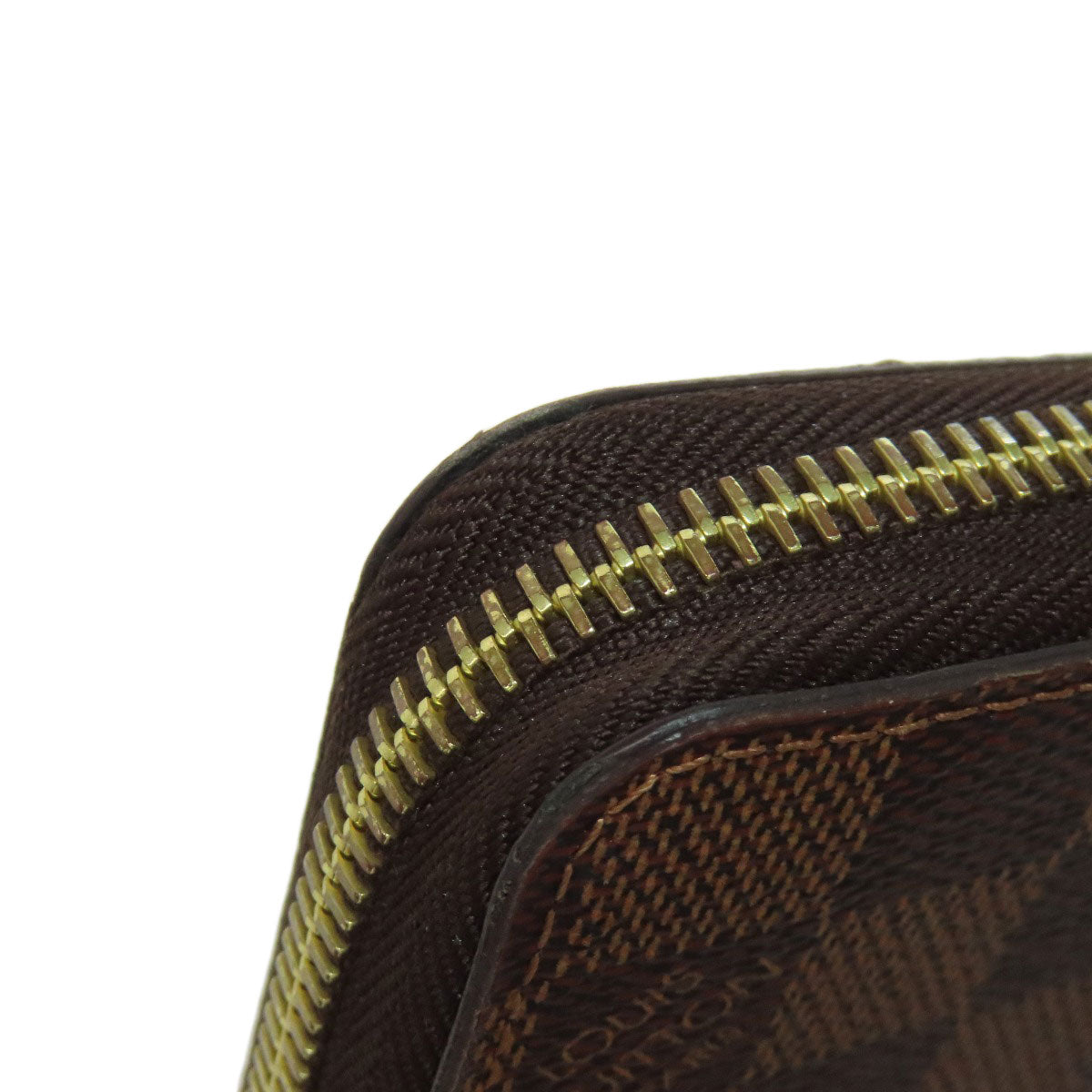 LOUIS VUITTON Long Wallet Purse N41661 Damier canvas Brown Zippy wallet Women Used Authentic