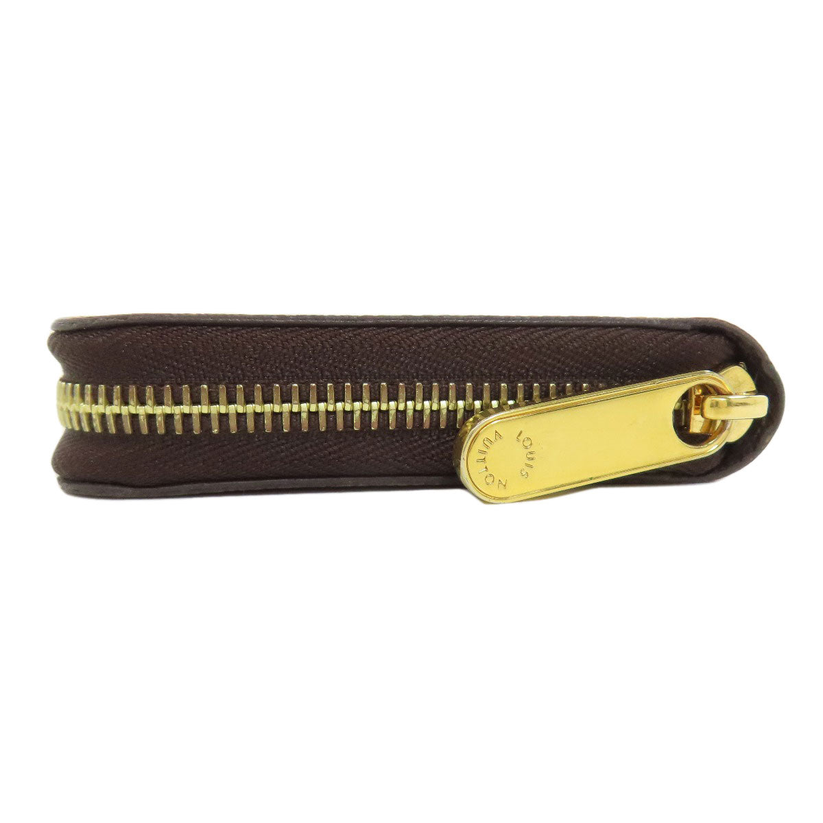 LOUIS VUITTON Long Wallet Purse N41661 Damier canvas Brown Zippy wallet Women Used Authentic