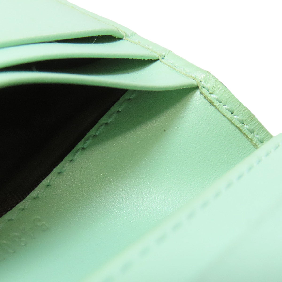 GUCCI Bifold Wallet 548057 leather green GG Signature Shima Linea Cat Women Used Authentic