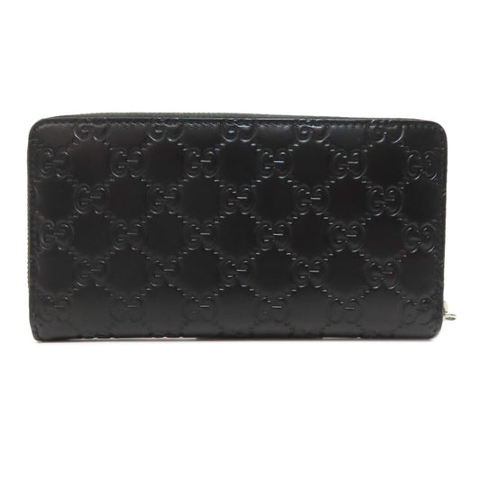 GUCCI Long Wallet Purse 473928 Calfskin black GG Signature Shima