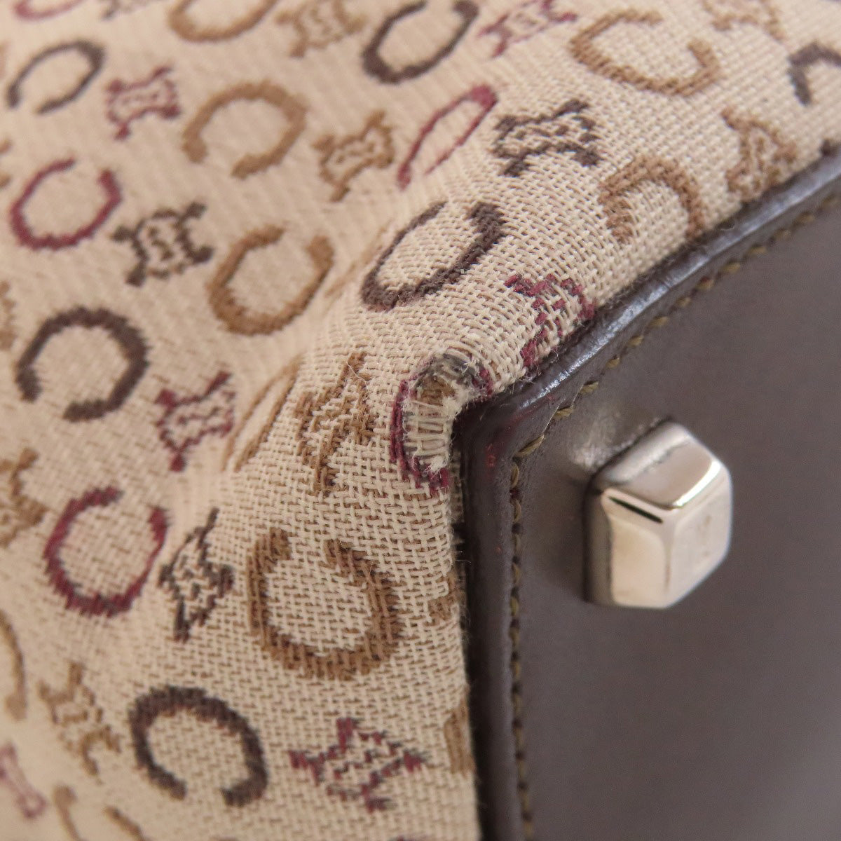 CELINE Tote Bag canvas Brown C Macadam Wallet included Women Used Authentic