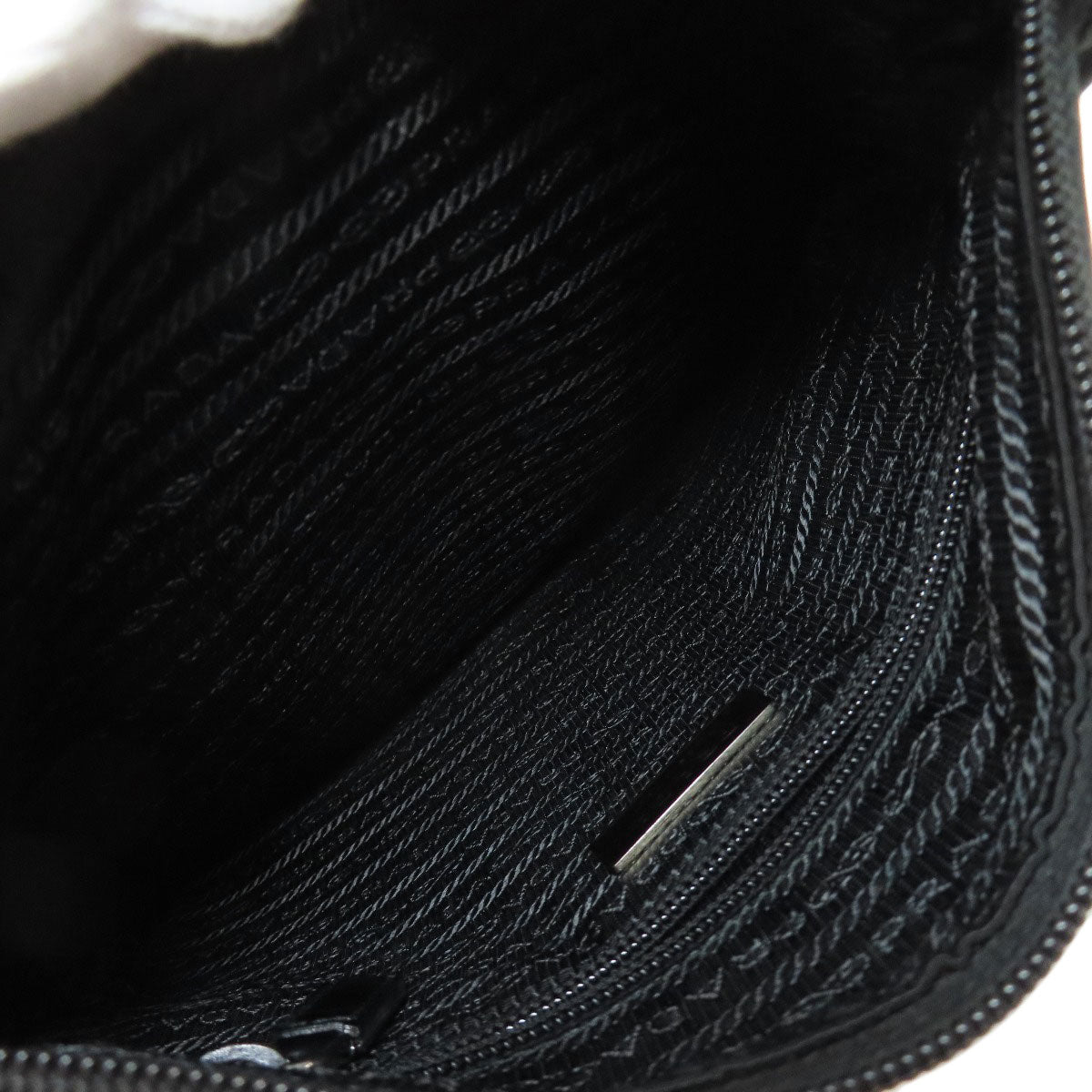 PRADA Shoulder Bag Nylon black logoMetal Women Used Authentic