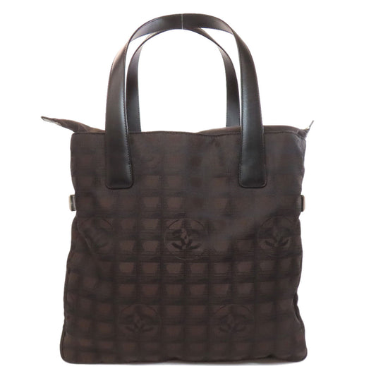 CHANEL Tote Bag Nylon jacquard Brown New Travel Line GM