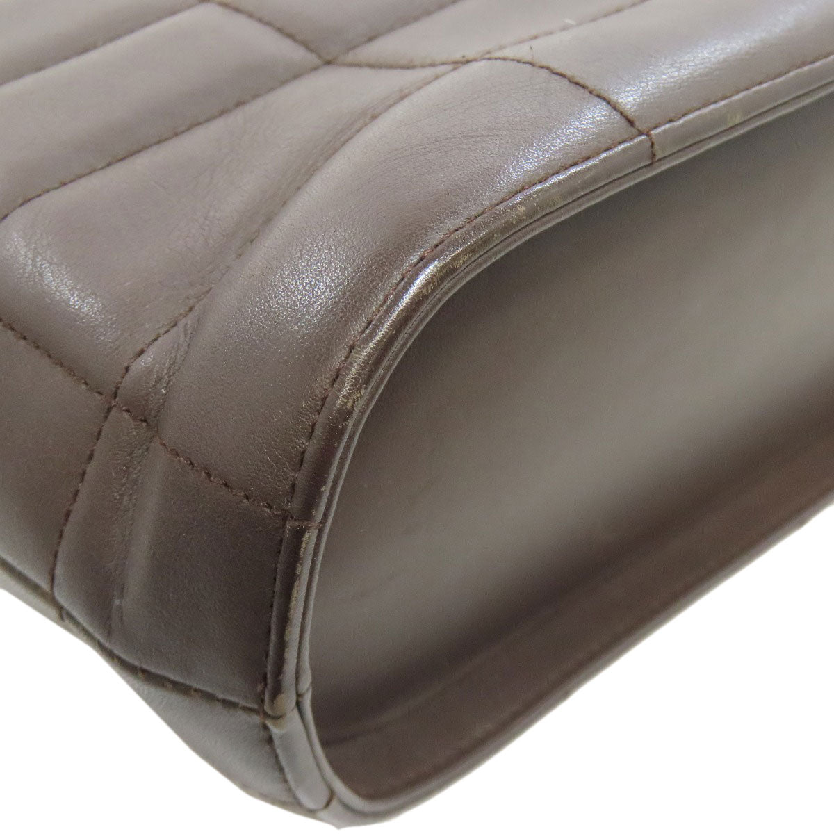 CHANEL Handbag Calfskin black Chocolate bar Silver Metal