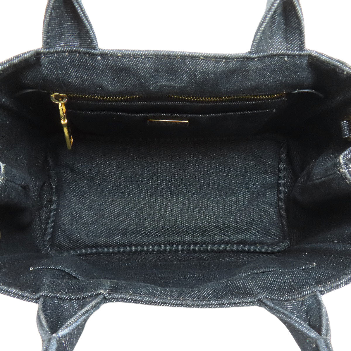 PRADA Handbag denim black Canapa Mini 2WAY Women Used Authentic