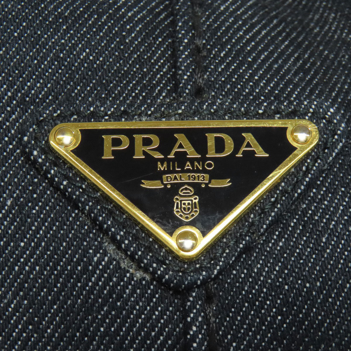 PRADA Handbag denim black Canapa Mini 2WAY Women Used Authentic