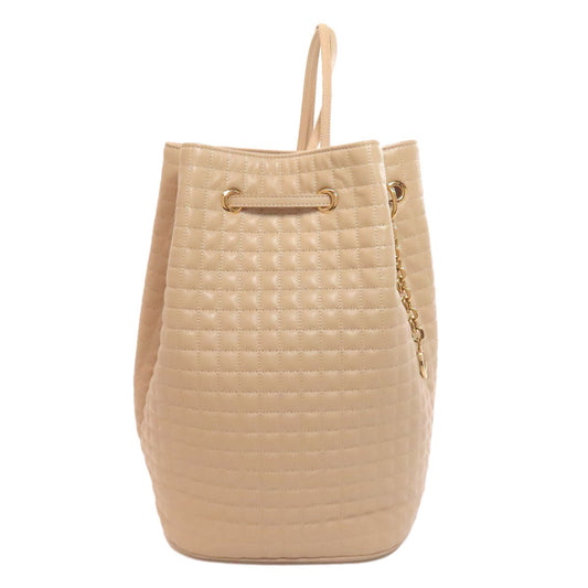 CELINE Backpack leather beige one beltBackpack C Charm Women Used Authentic