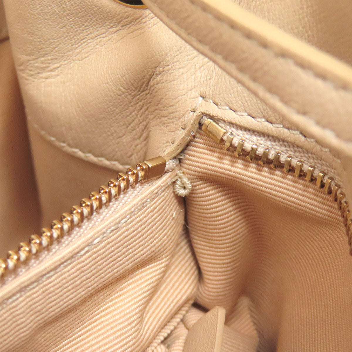CELINE Backpack leather beige one beltBackpack C Charm Women Used Authentic