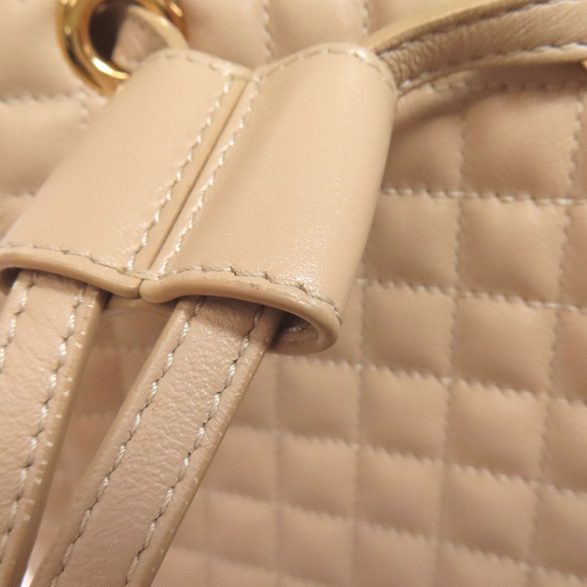 CELINE Backpack leather beige one beltBackpack C Charm Women Used Authentic