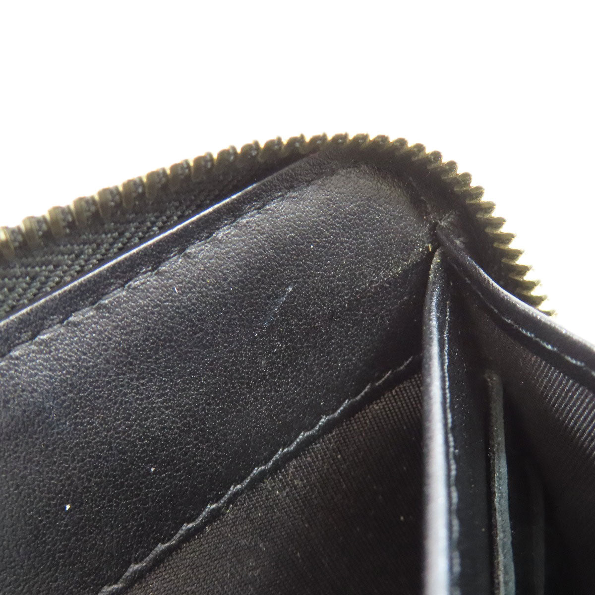 CHANEL Long Wallet Purse lambskin black Camellia Gold Metal Women Used Authentic