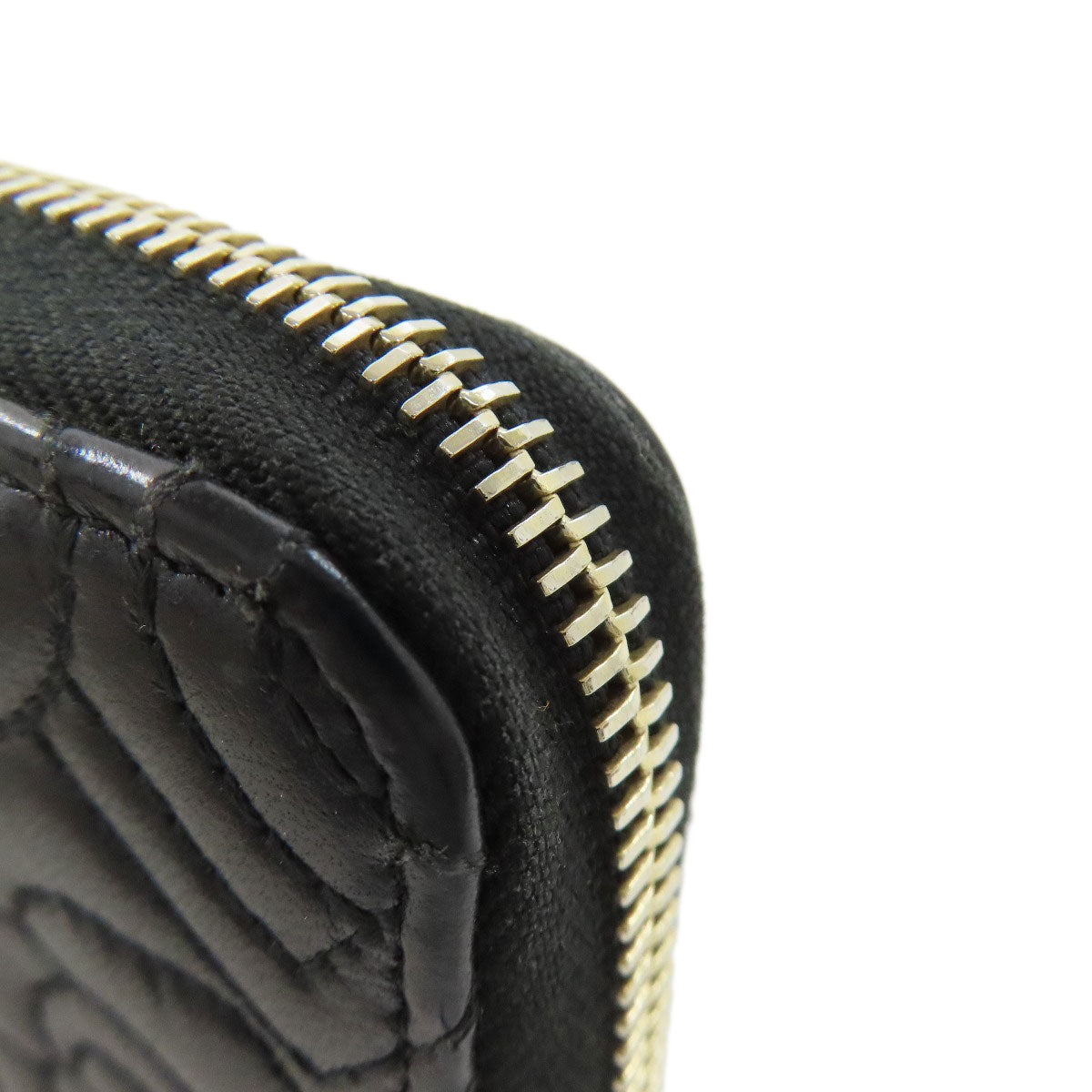 CHANEL Long Wallet Purse lambskin black Camellia Gold Metal Women Used Authentic