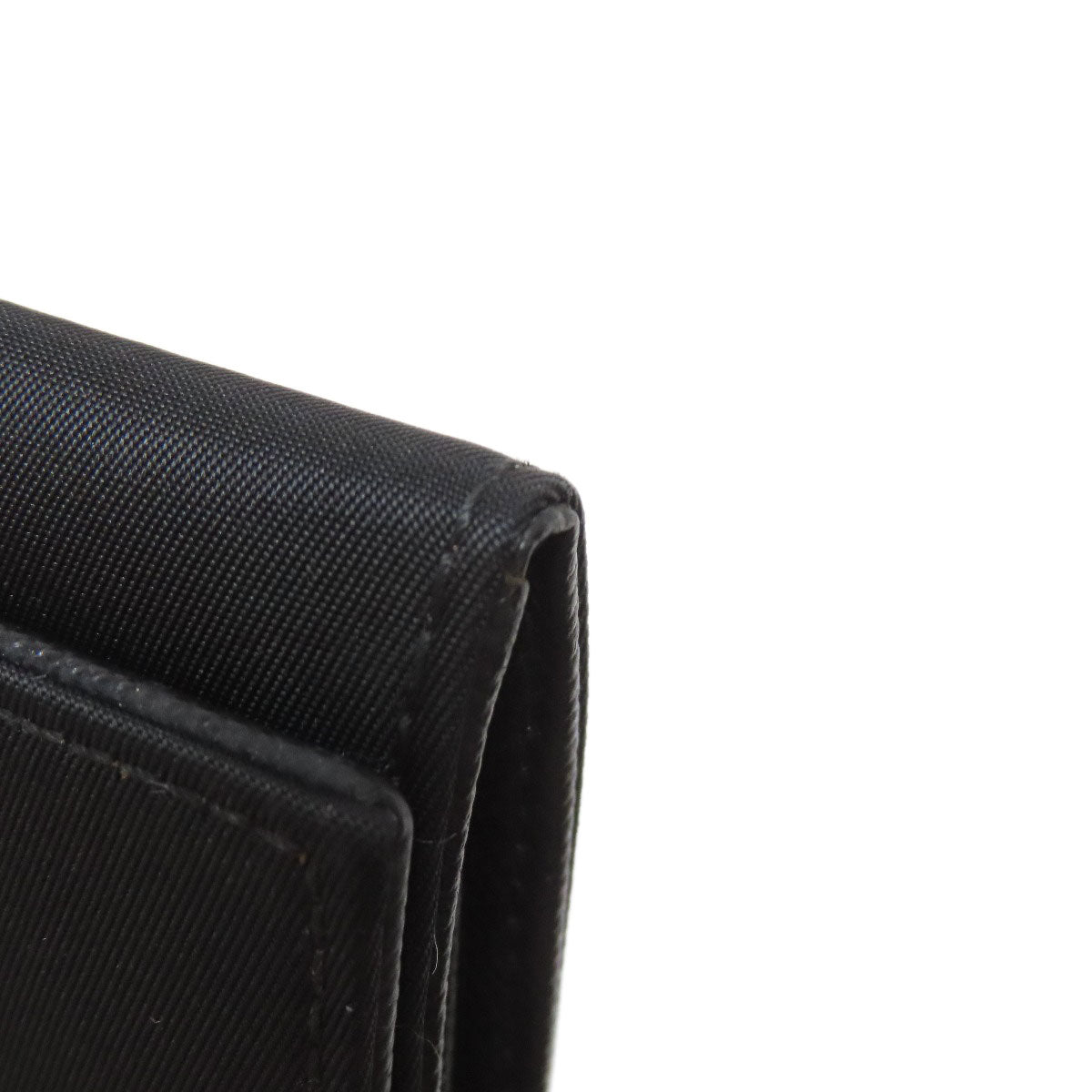 PRADA Long Wallet Purse Nylon black logoMetal