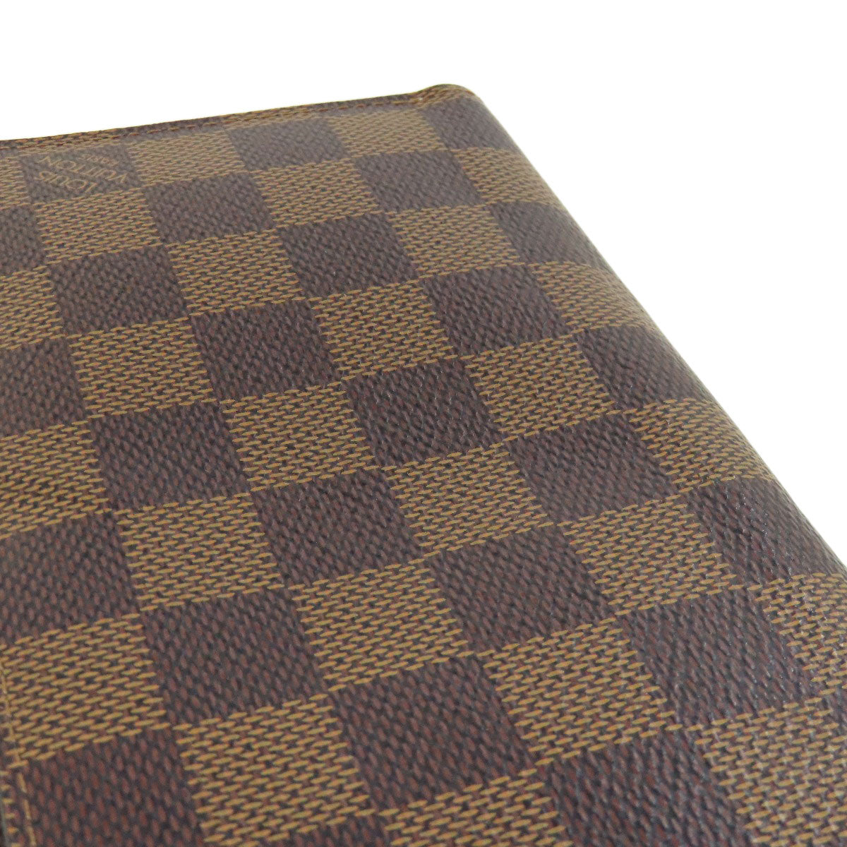 LOUIS VUITTON Long Wallet Purse N60046 Damier canvas Brown Zippy wallet Women Used Authentic