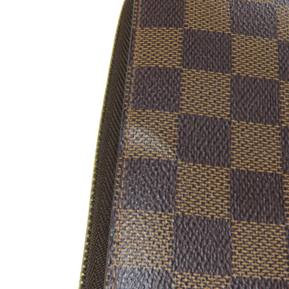 LOUIS VUITTON Long Wallet Purse N60046 Damier canvas Brown Zippy wallet Women Used Authentic