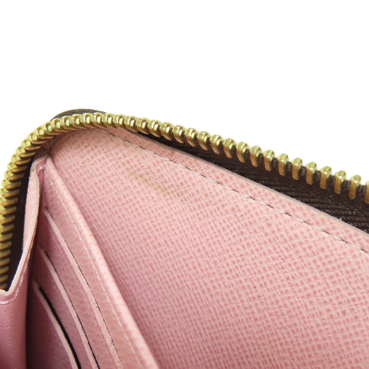 LOUIS VUITTON Long Wallet Purse N60046 Damier canvas Brown Zippy wallet Women Used Authentic