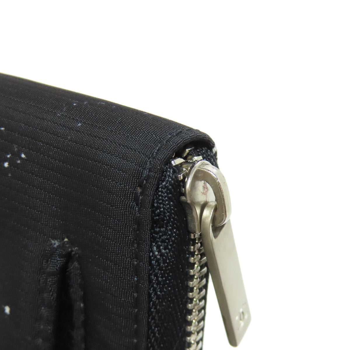 CHANEL Long Wallet Purse Nylon black Travel line Women Used Authentic
