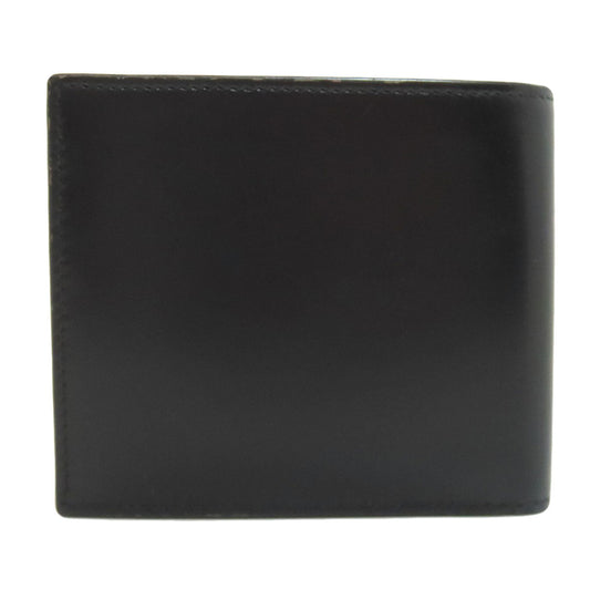 PRADA Bifold Wallet leather black logo mens Used Authentic