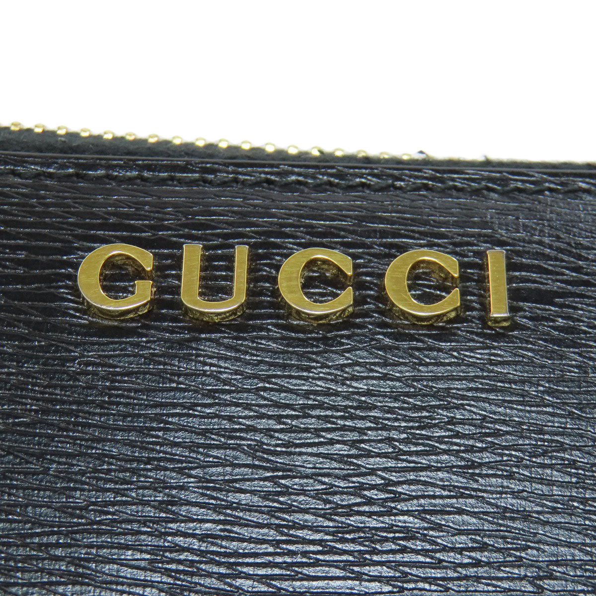 GUCCI Long Wallet Purse 772642 leather black logo Women Used Authentic