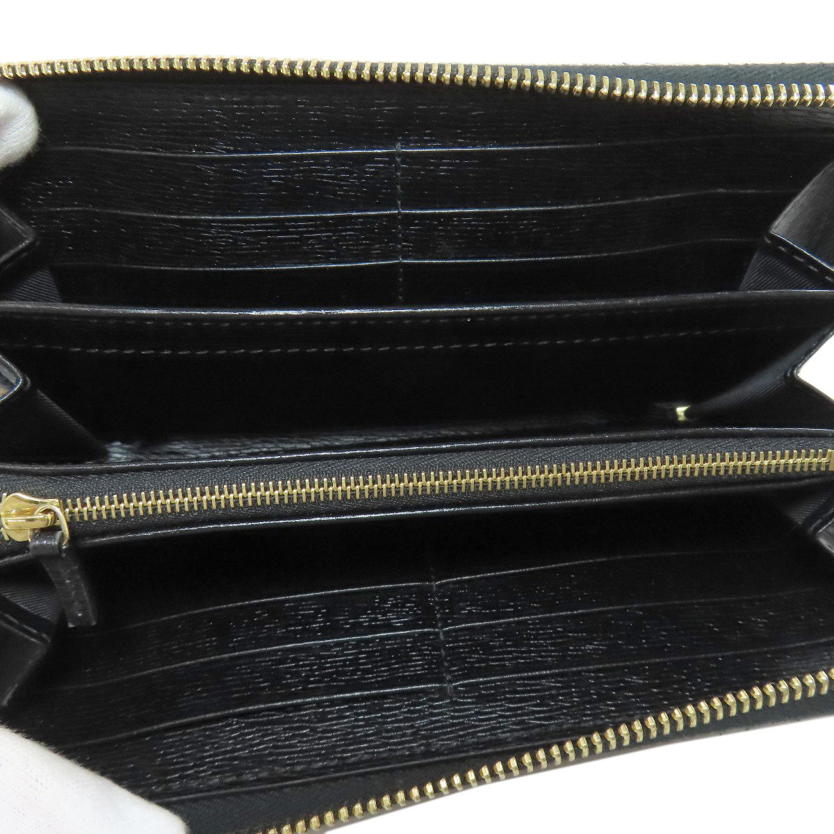 GUCCI Long Wallet Purse 772642 leather black logo Women Used Authentic