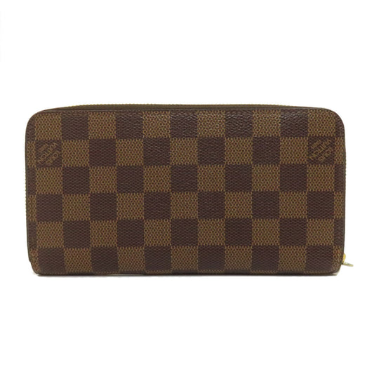 LOUIS VUITTON Long Wallet Purse N41661 Damier canvas Brown Zippy wallet