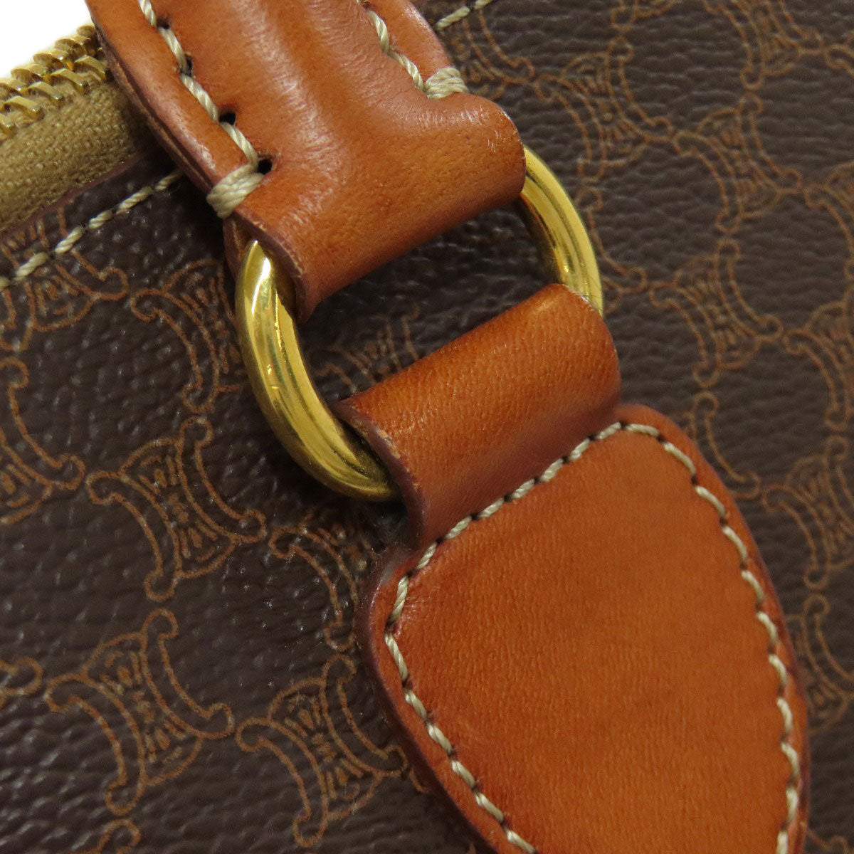 CELINE Handbag PVC Brown Macadam Pattern 2WAY