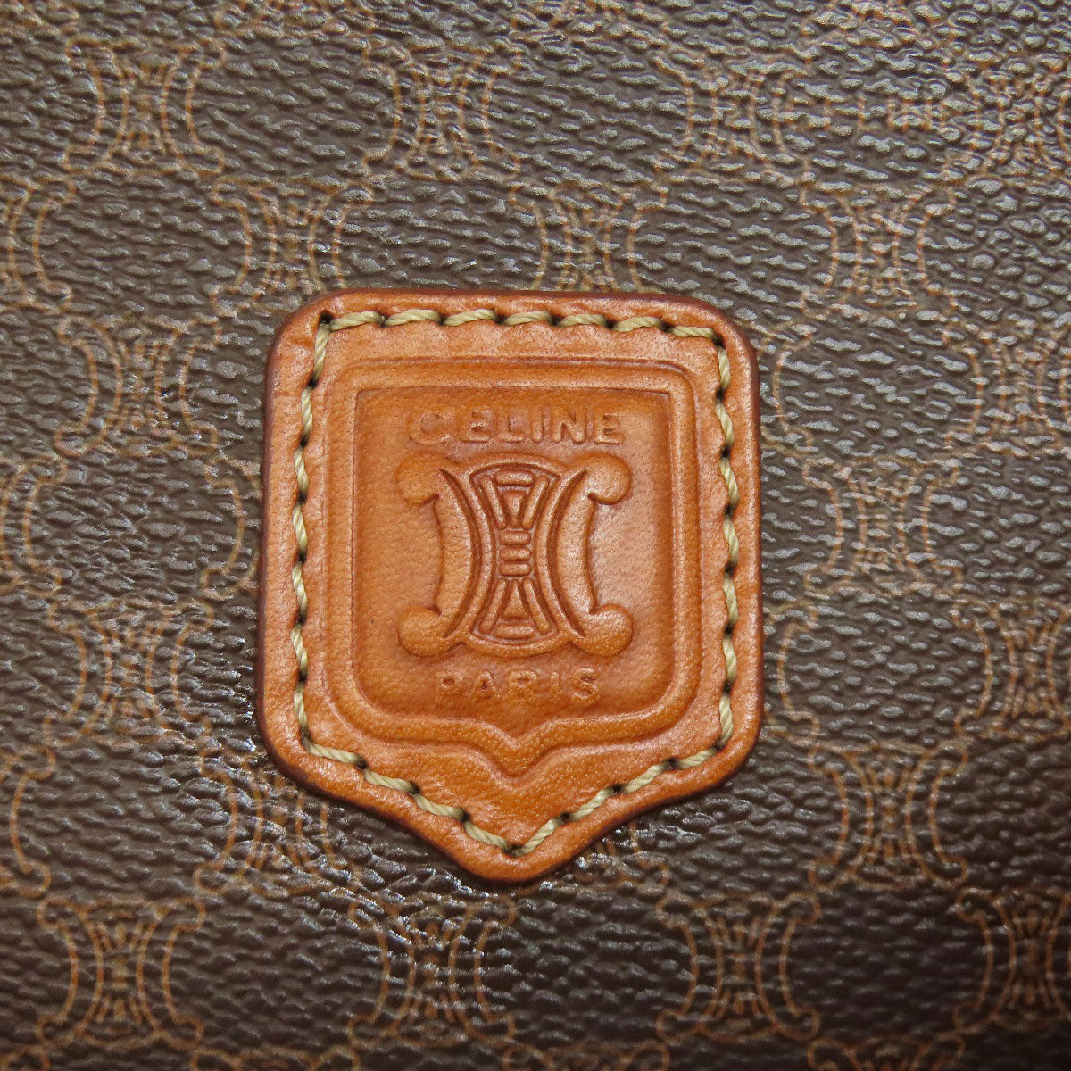 CELINE Handbag PVC Brown Macadam Pattern 2WAY