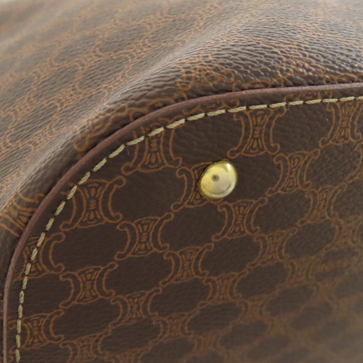 CELINE Handbag PVC Brown Macadam Pattern 2WAY