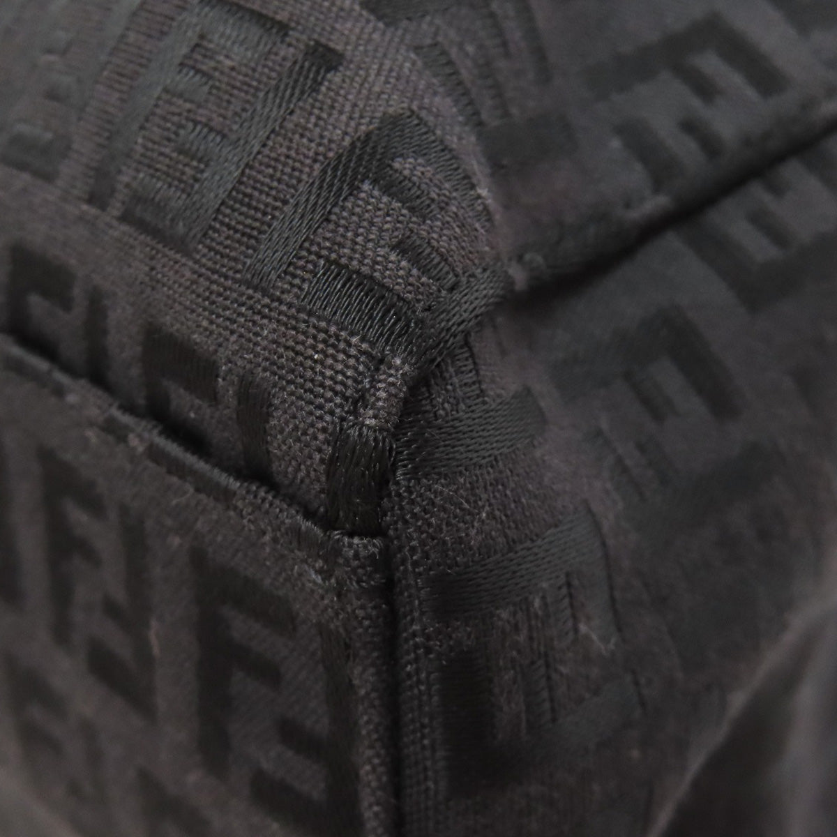 FENDI Handbag canvas black Zucca Pattern