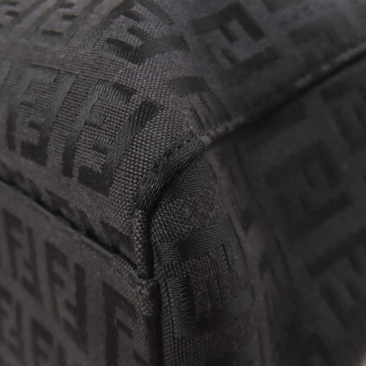 FENDI Handbag canvas black Zucca Pattern