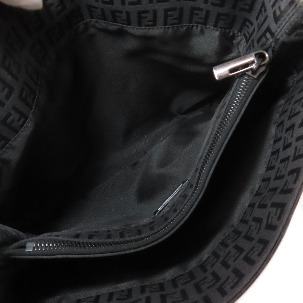 FENDI Handbag canvas black Zucca Pattern