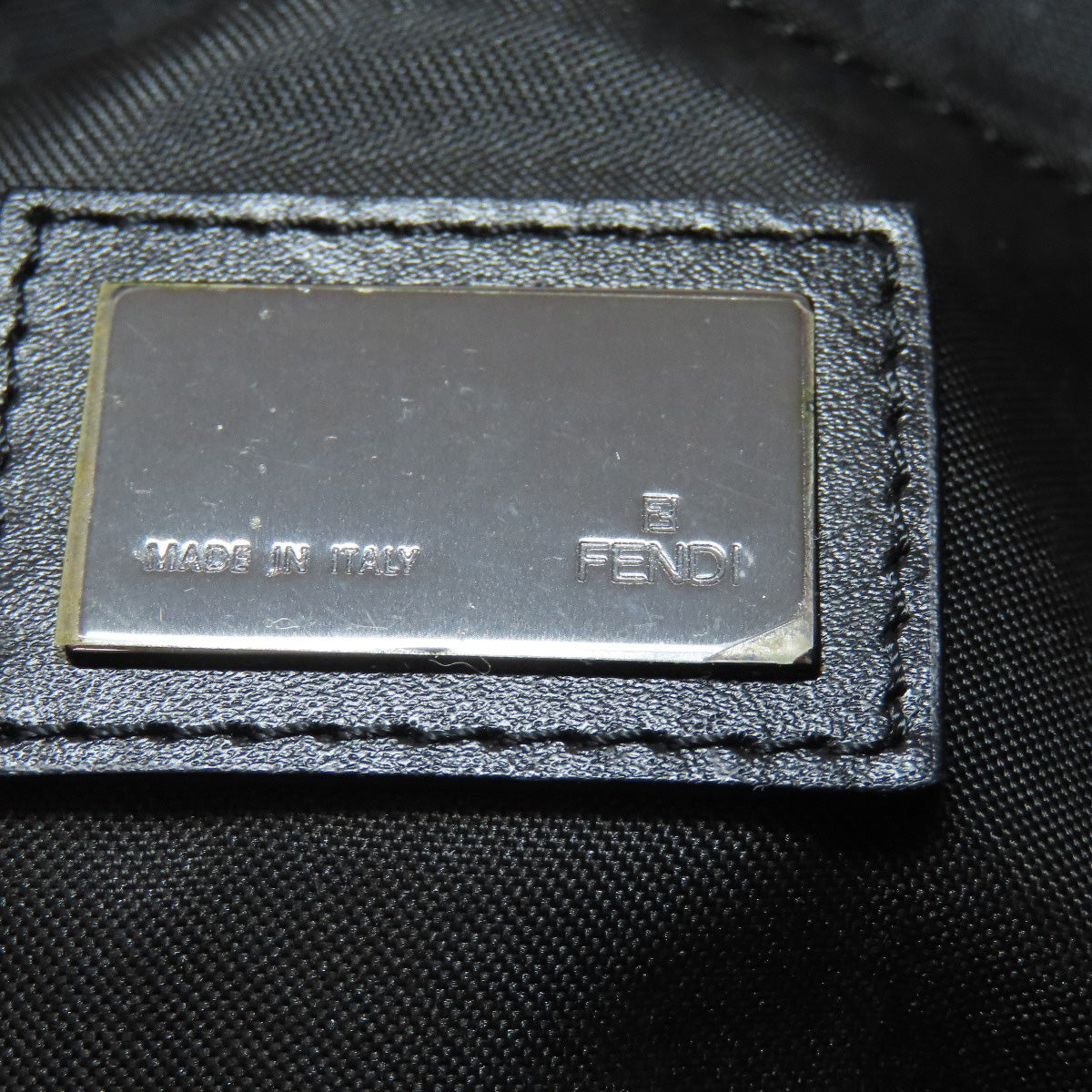 FENDI Handbag canvas black Zucca Pattern