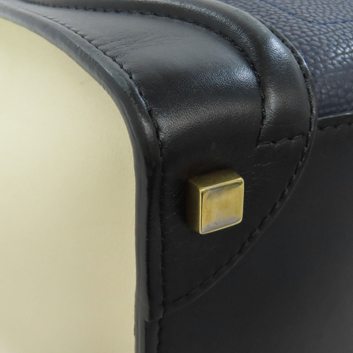 CELINE Handbag Calfskin Navy Luggage micro Women Used Authentic