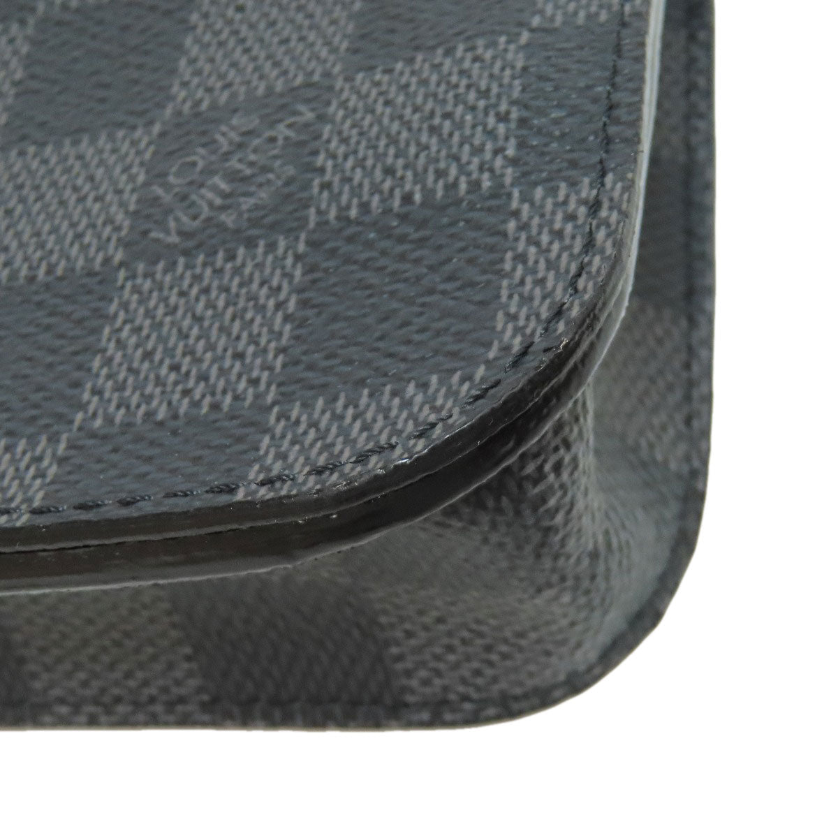 LOUIS VUITTON Sling bag M6837T Damier canvas black sun tulle Pochette homme Women Used Authentic