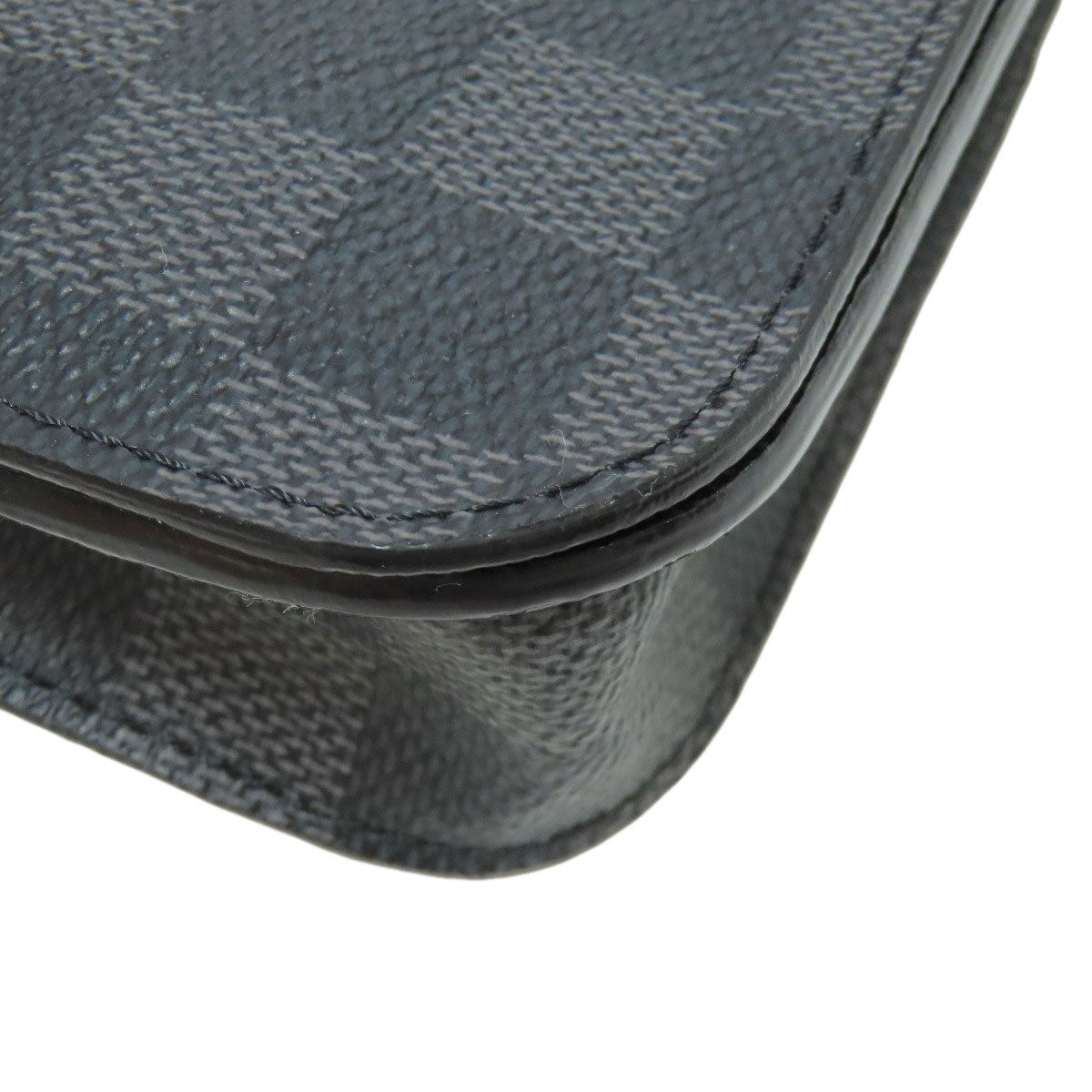 LOUIS VUITTON Sling bag M6837T Damier canvas black sun tulle Pochette homme Women Used Authentic