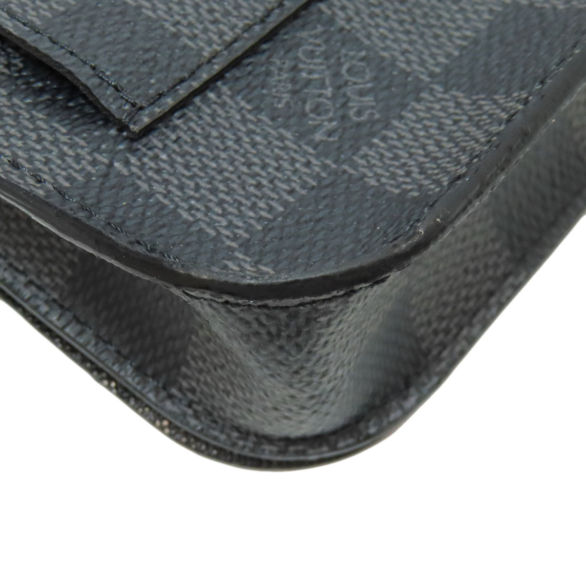 LOUIS VUITTON Sling bag M6837T Damier canvas black sun tulle Pochette homme Women Used Authentic