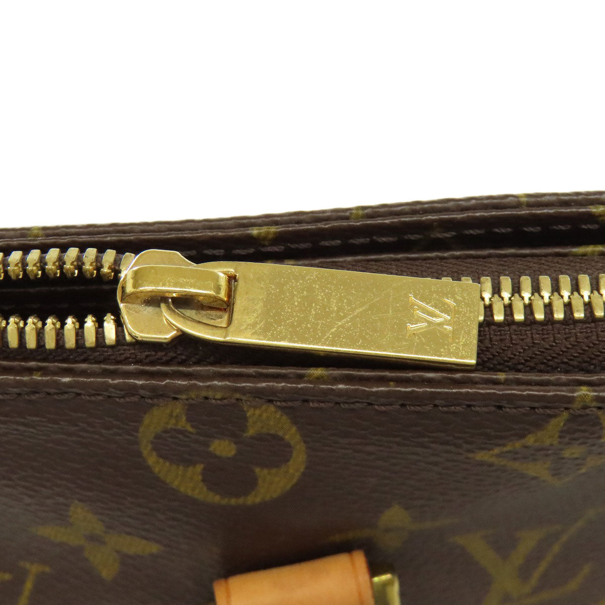LOUIS VUITTON Tote Bag M51151 Monogram canvas Brown Cabas Mezzo Women Used Authentic
