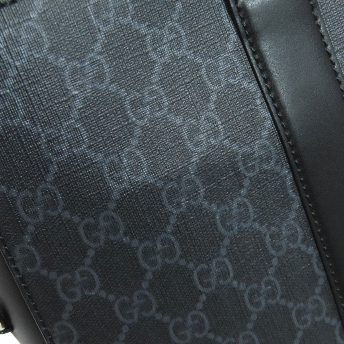 GUCCI Business bag 474135 PVC black GG Briefcase mens Used Authentic