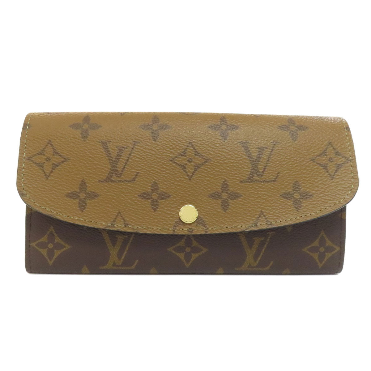 LOUIS VUITTON Long Wallet Purse M82157 Monogram reverse Brown Portefeuille Emily Women Used Authentic