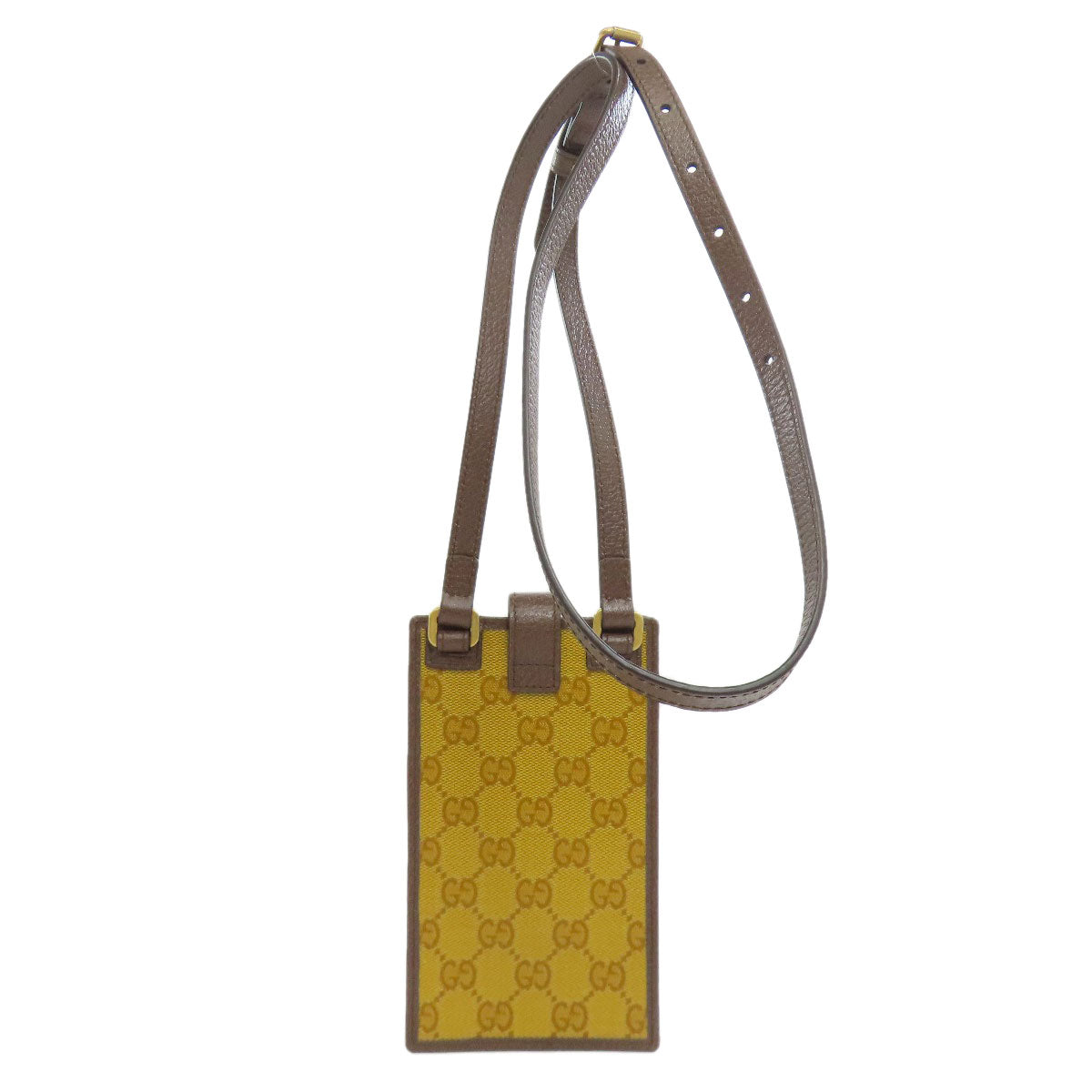 GUCCI Accessory pouch 702203 PVC Brown GG Crystal Adidas Collaboration Phone Pouch Women Used Authentic
