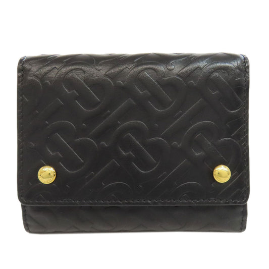 BURBERRY Bifold Wallet leather black TB logo